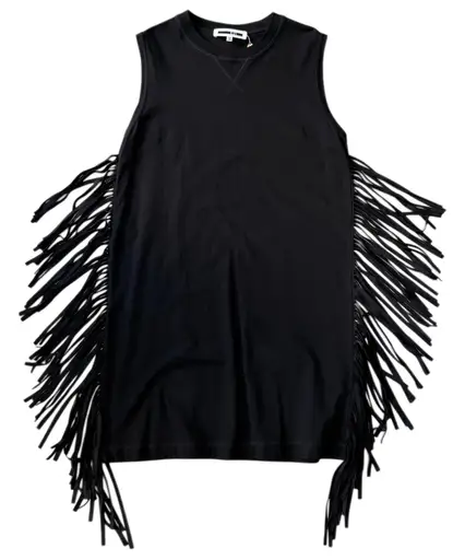【McQ】Black Sleeveless Fringe Dress