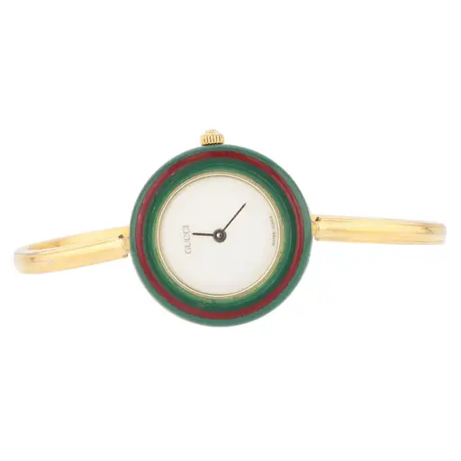 Gucci G-Timeless Swap Bezel Stainless Steel Vintage Quartz Ladies Wristwatch