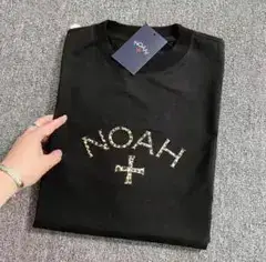 NOAH Tシャツ 2枚セット レオパードロゴ クロス 半袖 ブラック ホワイト