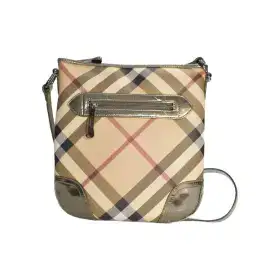 Burberry Nova Check Coated Canvas Crossbody Messenger Bag