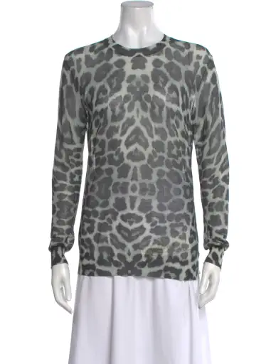 Animal Print Crew Neck Top