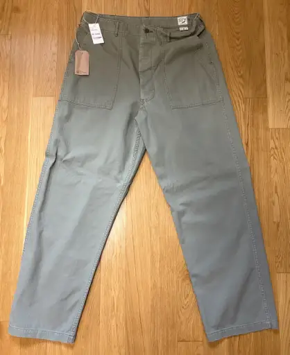 orSlow Herringbone Summer Fatigue Pants Green (Size 4)