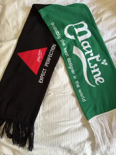 Martine Rose Green and Black Football Scarf
