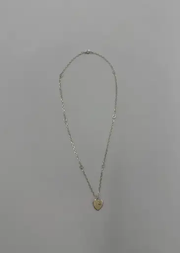 Gucci Collana Heart con Incrocio GG in Argento