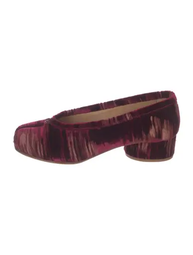 Velvet Tie-Dye Print Pumps