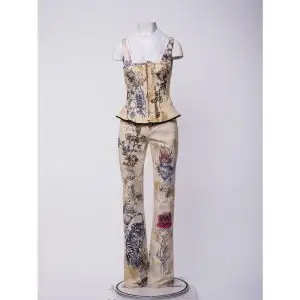 Roberto Cavalli SS 2003 “Tattoo Amor” Top & Trousers Set
