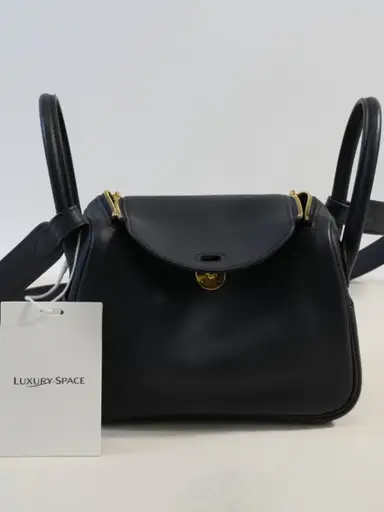 Hermès Mini Lindy II Dark Blue Leather Crossbody Shoulder Bag