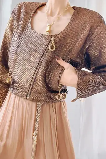 Gianfranco Ferre python snake crop jacket