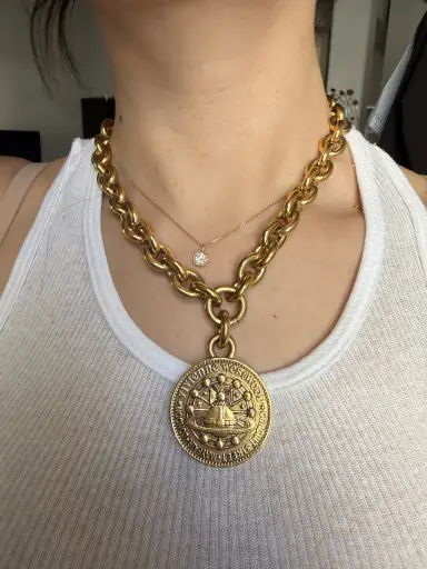 Huge Double Sided Charm Necklace Broken