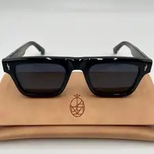 JACQUES MARIE MAGE LAST FRONTIER LARAMIE Sunglasses Black 52-24 With Case Used