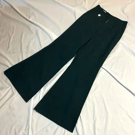 MM6 Maison Margiela 22AW ワイドフレアスラックス モスグリーン ロゴストラップ
