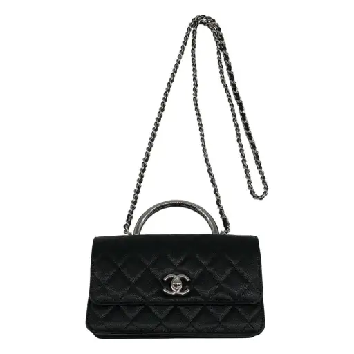 CHANEL / シャネル | メタルハンドル キャビアスキン ショルダーバッグ AP3705 |