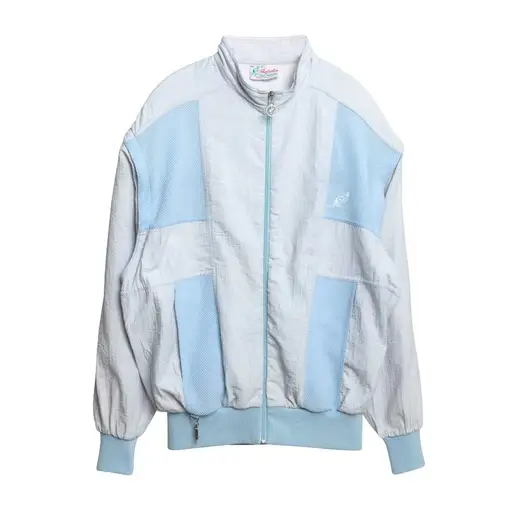 L'ALPINA (Italy) Seersucker Weave Powernet Mesh Paneled Track Jacket Arctic : L