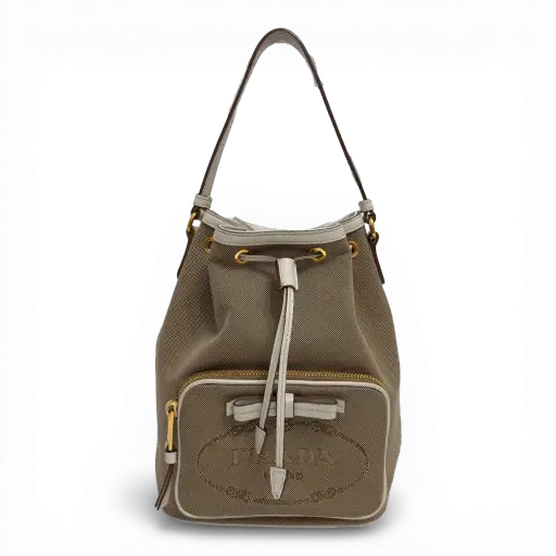 Canvas Bucket Bag Beige