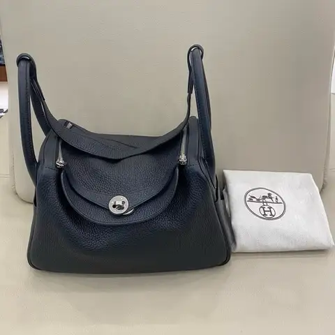 Hermes愛馬仕 Lindy30 黑銀 togo皮