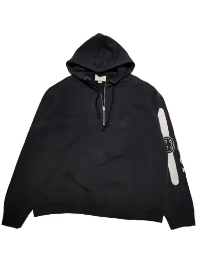 Gucci Logo Print Half Zip Hoodie Size XXL