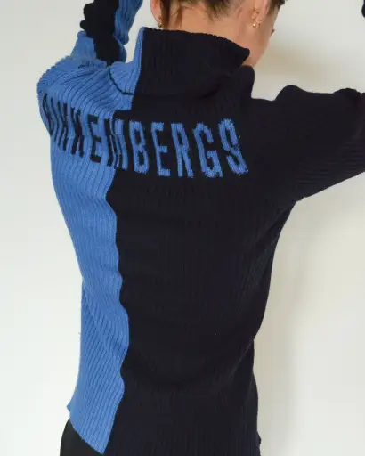 2000s TWO TONE RIBBED ZIP JUMPER