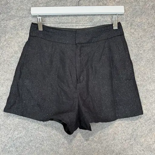 Bella Freud High Waisted Silk Blend Shorts‎ Womens 8 Shimmer Pockets Designer