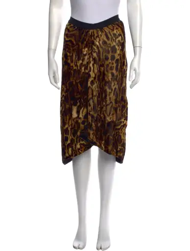Animal Print Midi Length Skirt