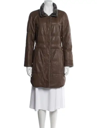 Leather Down Coat