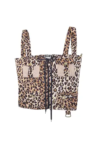 Vintage Rare D&G Leopard Cargo Corset Bustier Top