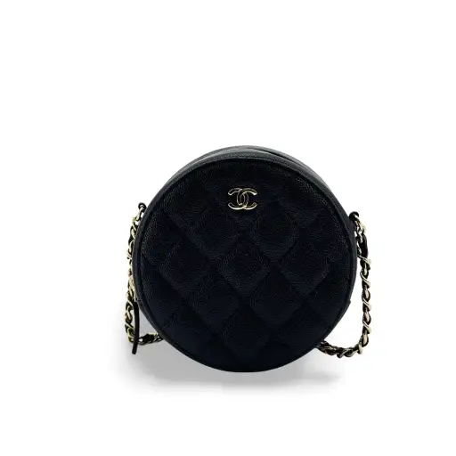 Chanel Round Chain Quilted Caviar