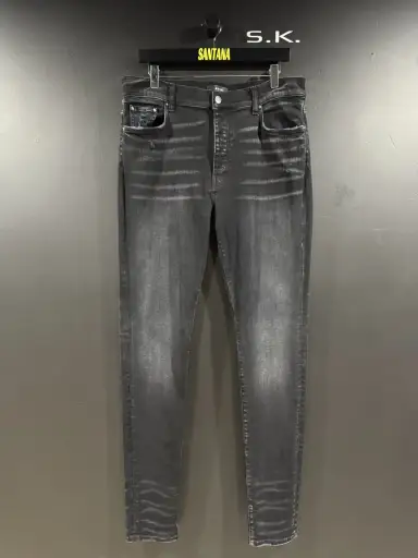 Amiri Faded Black Stacked Denim Jeans 36x34