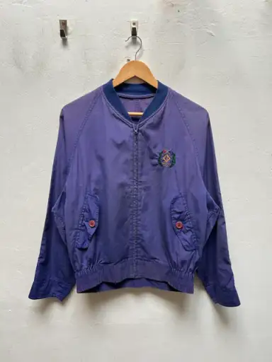 Christian Dior Sports Laurel Leaf Flags Logo Blue Bomber Jacket