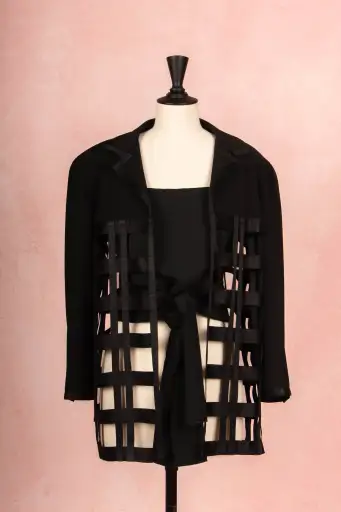 Veste et son top "Le look cuir" Chanel par Karl Lagerfeld Automne 1992