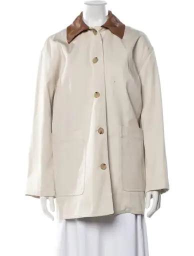 Leather collar cotton barn jacket Coat