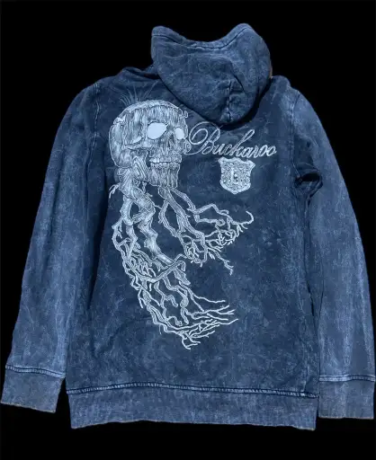 Buckaroo skeleton washed hoodie ifsixwasnine styled