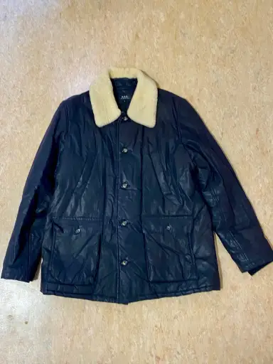 A.P.C. Paris Shearling Collar Field Jacket – Black – XL