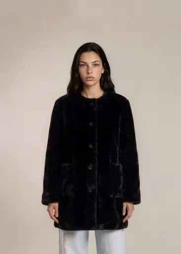 Proenza Schouler Faux Fur Black Coat