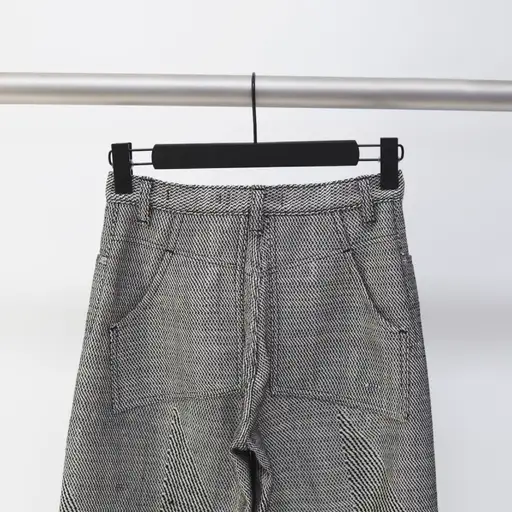 Eckhaus Latta x unspun SS24 wide leg recycled herringbone pants, size 28