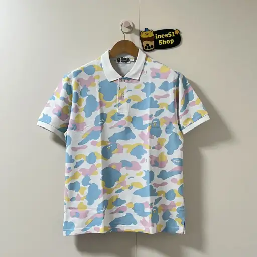 Bape Color Camo Multi Polo Tee