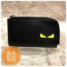 FENDI 7M0270 Bag Bugs Monster Card Case Leather Black Authentic From Japan