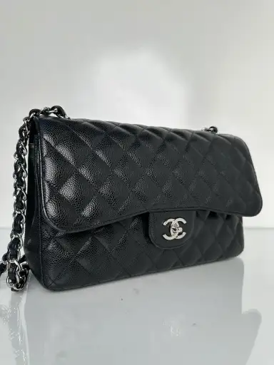 Chanel Jumbo Double Flap Black Caviar SHW