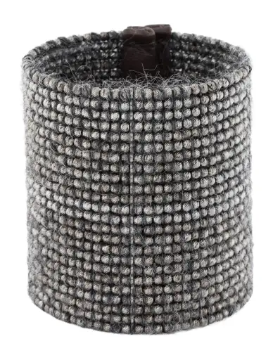 Bead, Leather & Fabric Cuff Bracelet