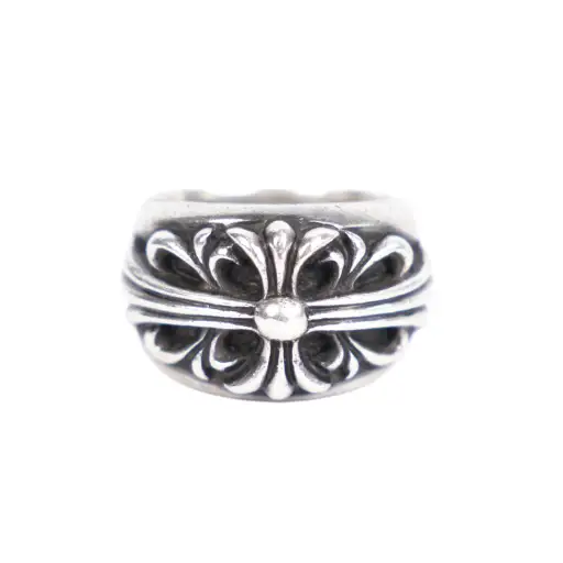 CHROME HEARTS FLORAL CROSS RING