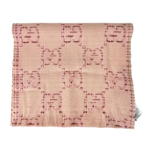 Gucci Pink Long Wool Scarf