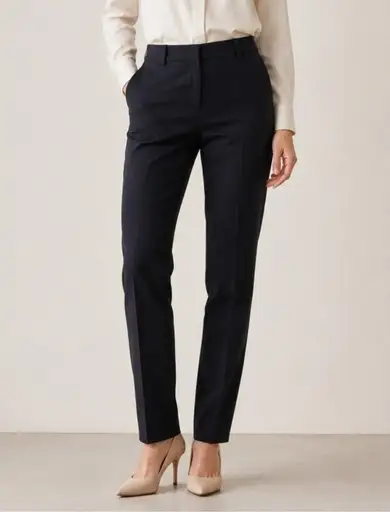 Luciano Barbera Womens Italian Wool Dress Pants Tapered Size 8 Black Career - pre-owned---excellent - Luciano Barbera
