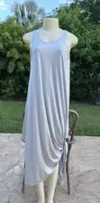 GARETH PUGH SILVER ASYMMETRIC STRETCH SLEEVELESS CASUAL DRESS Sz M