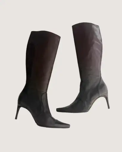 Dolce & Gabbana Brown Leather Boot Heels (US 7 / IT 37)