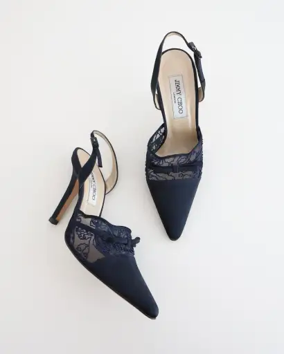 Jimmy Choo Black Lace Heels 38