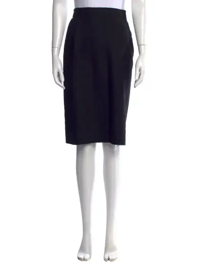 Wool Midi Length Skirt