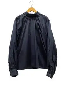 ノワール ケイニノミヤ noir kei ninomiya COMME des GARCONS ブラウス ギャザー スタンドカラー バックリボン 3E-B015 AD2019 ネイビー S