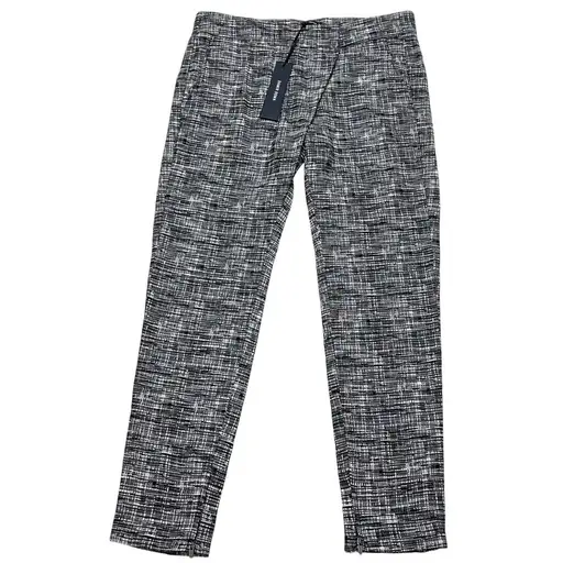 Damir Doma Phaius Trousers Pants Women 42 Front Overlap Black White Plaid Tweed