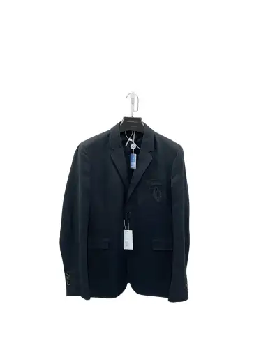 Gucci Crest Patch Cotton Linen Blazer Size 40R