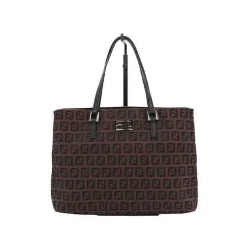 FENDI Vintage Brown & Black Zucca FF Canvas Tote Bag [Used]