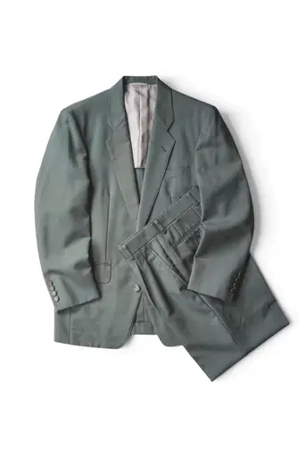 90's "Christian Dior MONSIEUR" Sage Green Mohair Wool 2B Suits